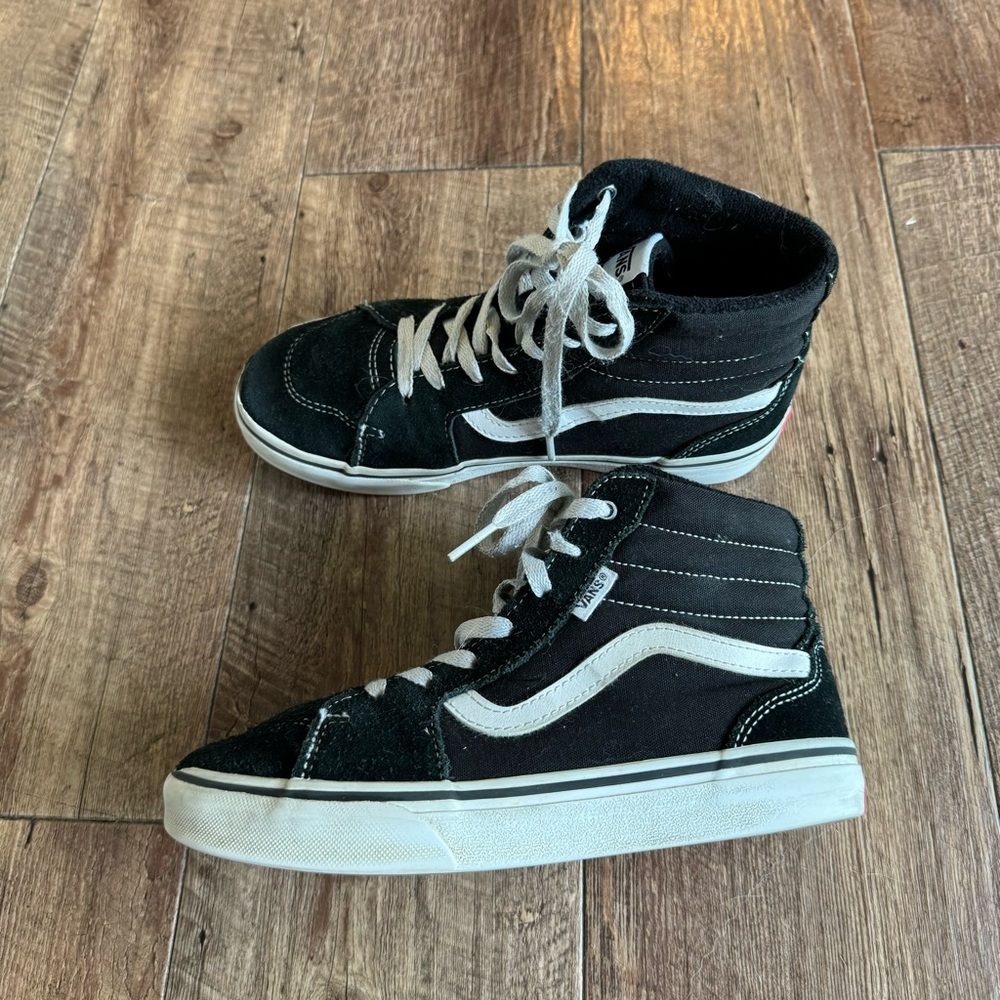 Vans SK8 hi black suede high top sneakers youth size 4 - Picture 6 of 12